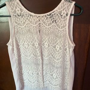 Forever 21 White Lace Tank Top. Size Small.